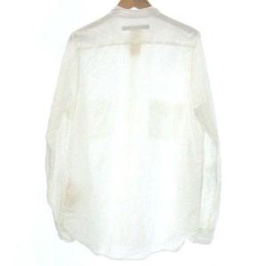 Paul Harnden Shoemakers シャツ ノーカラー バンドカラー シルク コットン 長袖 ホワイト 白 XL