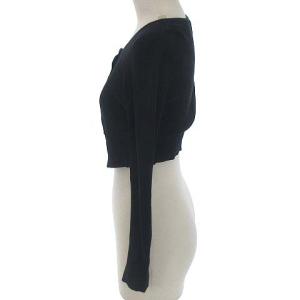 TOCCA シルク100% リブ ニット ボレロ カーディガン ショート丈 ブラック XS