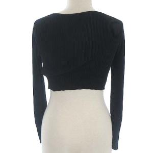 TOCCA シルク100% リブ ニット ボレロ カーディガン ショート丈 ブラック XS