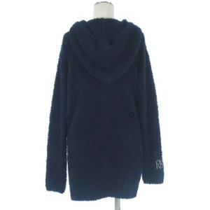 BAREFOOT DREAMS for Ron Herman ロンハーマン ボア フリース パーカー Wジップアップ RH ロゴ 刺繍 ネイビー 紺 S