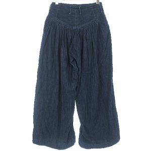 KAPITAL ワイド デニム パンツ ガウチョ ギャザー ハイウエスト インディゴ ブルー 青 0 S
