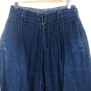 KAPITAL ワイド デニム パンツ ガウチョ ギャザー ハイウエスト インディゴ ブルー 青 0 S