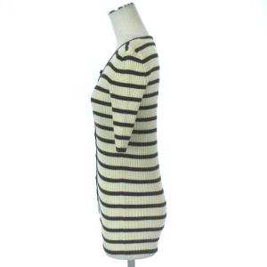 CHANEL BOUTIQUE 98SS ヴィンテージ ニット カーディガン コットン ボーダー クリーム