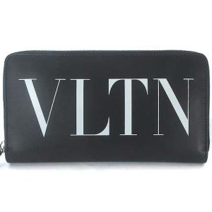 VALENTINO GARAVANI 21SS 新作 ラウンドジップ ロング ウォレット ラウンドジップファスナー 長財布 ロゴ プリント ブラック 黒