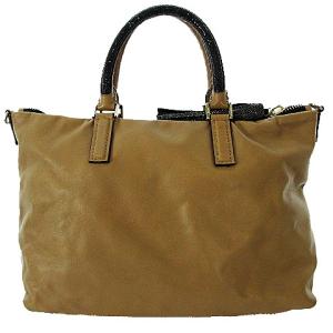 ANYA HINDMARCH 2WAY ハンドバッグ ショルダー レザー スティングレイ フリンジ ベージュ