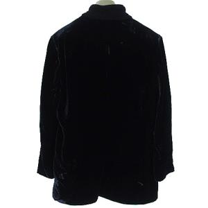 EMPORIO ARMANI MR A LINE ニット衿ベロアテーラードジャケット 54 ネイビー