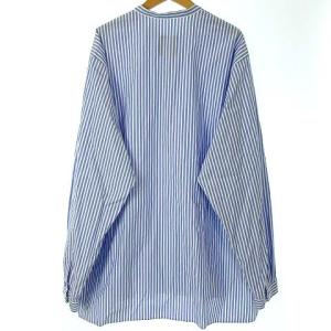 ATON 21SS GIZA BROAD BAND COLLAR SHIRT シャツ ブルー