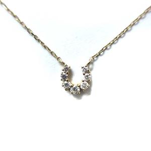 4℃ K10 ネックレス 馬蹄モチーフ ホースシュー ダイヤモンド アクセサリー ゴールド