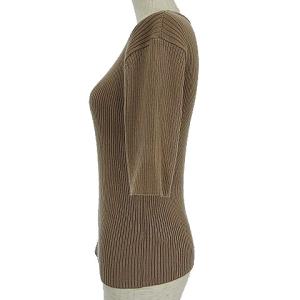 CLANE 19SS ハーフスリーブリブニットカットソー 1 ベージュ