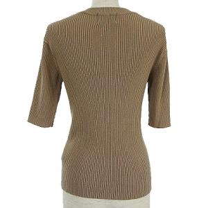 CLANE 19SS ハーフスリーブリブニットカットソー 1 ベージュ