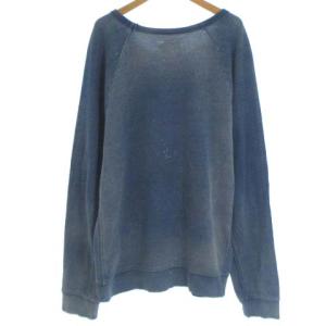 Ron Herman TALLEY LAプリント トレーナー スウェット プルオーバー 長袖 ヴィンテージ加工 コットン インディゴブルー 青 L