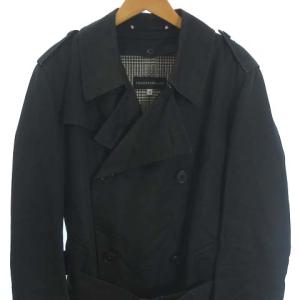 TOMORROWLAND 千鳥格子トレンチコート 46 ブラック
