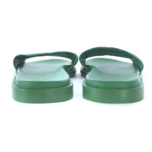 CHANEL サンダル ココマーク フラット パテント レザー エナメル グリーン 37.5