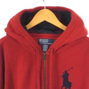 POLO RALPH LAUREN パーカー スウェット Wジップアップ ビッグポニー ナンバリング レッド L