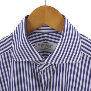 TOMORROWLAND 18AW PILGRIM 120 シャツ ストライプ ブルー ホワイト