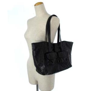 GHERARDINI トート バッグ PVC レザートリミング 肩掛け ゴールド金具 ブラック 黒 かばん カバン 鞄