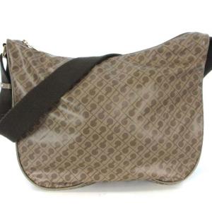 GHERARDINI SOFTY ソフティ ショルダー バッグ 斜め掛け 総柄 ゴールド金具 ブラウン