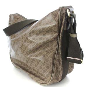 GHERARDINI SOFTY ソフティ ショルダー バッグ 斜め掛け 総柄 ゴールド金具 ブラウン