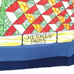 HERMES TROPHEES de VENISE ヴェニスの勝利 カレ 90 絹100% 青
