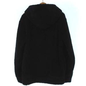 Champion フーデッド パーカー ボア ジップアップ ロゴ刺繍  M ブラック