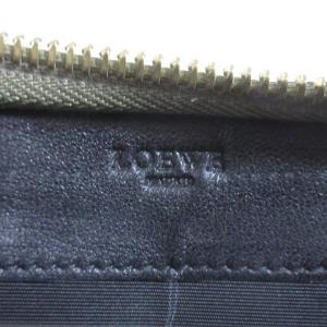 LOEWE アマソナ 長財布 レザー ラウンドジップ 小銭入れあり ガンメタ