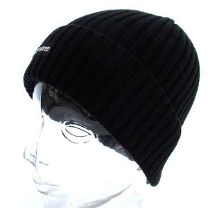 Supreme 18SS Overdyed Ribbed Beanie ボックスロゴ ブラック