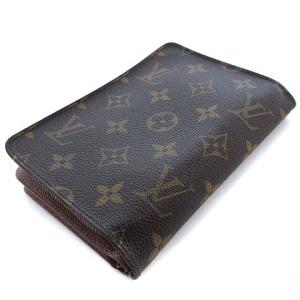 LOUIS VUITTON M61207 モノグラム ポルトパピエ ジップ 二つ折り 財布 ホック ラウンドファスナー ブラウン