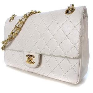 ヴィンテージ 90'S マトラッセ ココマーク 1番台 ショルダーバッグ ダブルチェーン ホワイト