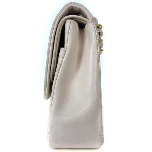 CHANEL ヴィンテージ 90'S マトラッセ ココマーク 1番台 ショルダーバッグ ダブルチェーン ホワイト