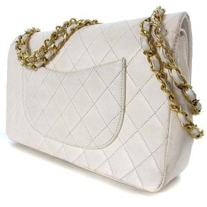 CHANEL ヴィンテージ 90'S マトラッセ ココマーク 1番台 ショルダーバッグ ダブルチェーン ホワイト