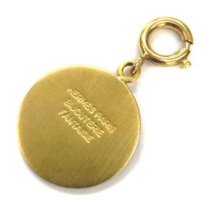 HERMES セリエ コイン チャーム ペンダントトップ キーホルダー アクセサリー ゴールド