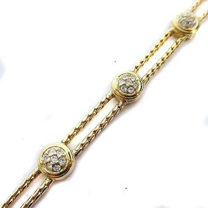 SWAROVSKI 美品 ブレスレット バングル 2連風 ゴールド アクセサリー GY