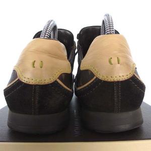 LOUIS VUITTON モノグラム スエード レザー スニーカー レースアップ ローカット ブラウン