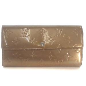 M91380 モノグラム ヴェルニ ポルトフォイユサラ ノワゼット 長財布 エナメル ベージュ