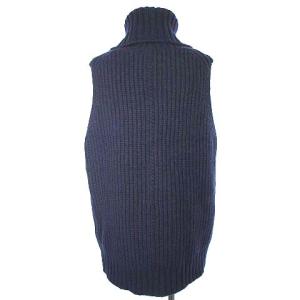 CINOH 20AW NO SLEEVE TURTLE NECK KNIT 36 ネイビー
