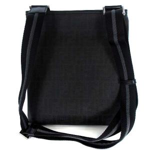 FENDI NASTRO.ZUCC ショルダーバッグ PVC レザー ブラック