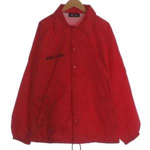 WIND AND SEA タグ付き COACH JACKET ナイロン ロゴ プリント 裏起毛 レッド M