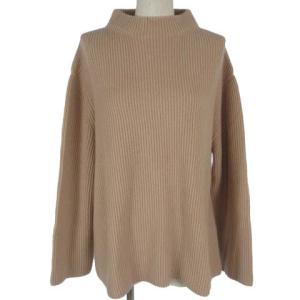 美品 アゼ ハイネック ニット セーター プルオーバー ウール カシミヤ混 ベージュ 2