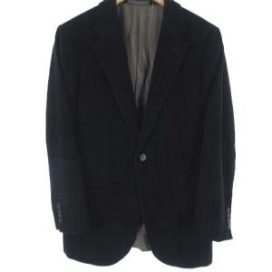 国内正規品 1B テーラード ジャケット ブレザー ウール ベロア 格子 総裏 ブラック 46R M位 ECR14