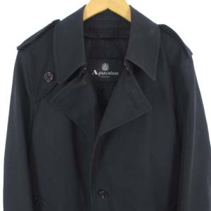 Aquascutum トレンチ コート 中綿 ライナー付き コットン ネイビー 34
