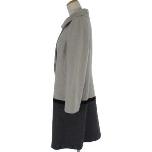 M'S GRACY ステンカラーコート アンゴラ ウール混 バイカラー 総裏 グレー ライトグレー 38