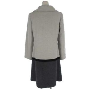 M'S GRACY ステンカラーコート アンゴラ ウール混 バイカラー 総裏 グレー ライトグレー 38
