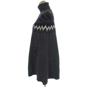 sacai luck ニット ポンチョ タートルネック ノルディック ウール アンゴラ混 グレー 2