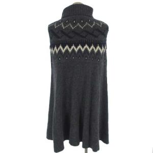 sacai luck ニット ポンチョ タートルネック ノルディック ウール アンゴラ混 グレー 2