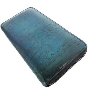 Berluti イタウバ カリグラフィ 長財布 ヴェネチアレザー ラウンドファスナー 緑