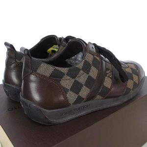LOUIS VUITTON ダミエ スニーカー ローカット ナイロン レザー エベヌ 6.5 ブラウン