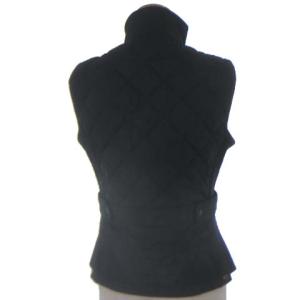 RALPH LAUREN SPORT キルティング ベスト 中綿 レザー 切替 ジップアップ エンブレム ロゴ 刺繍 ブラック