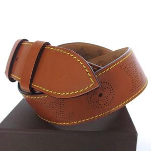 LOUIS VUITTON モノグラム マヒナ サンチュール ペルフォ 40MM M6939S レザーベルト 90 茶