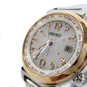 SEIKO LUKIA 1B25-0AA0 電波 ソーラー 腕時計 デイト 白文字盤