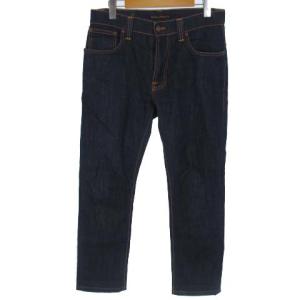 Nudie Jeans NJ3448 THIN FINN デニム ジーンズ レザーパッチ インディゴブルー